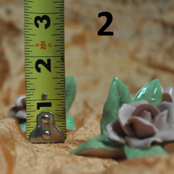 set of 4 porcelain decorative roses place card holderwest germany alka kunst (2) - Picture 4 of 5